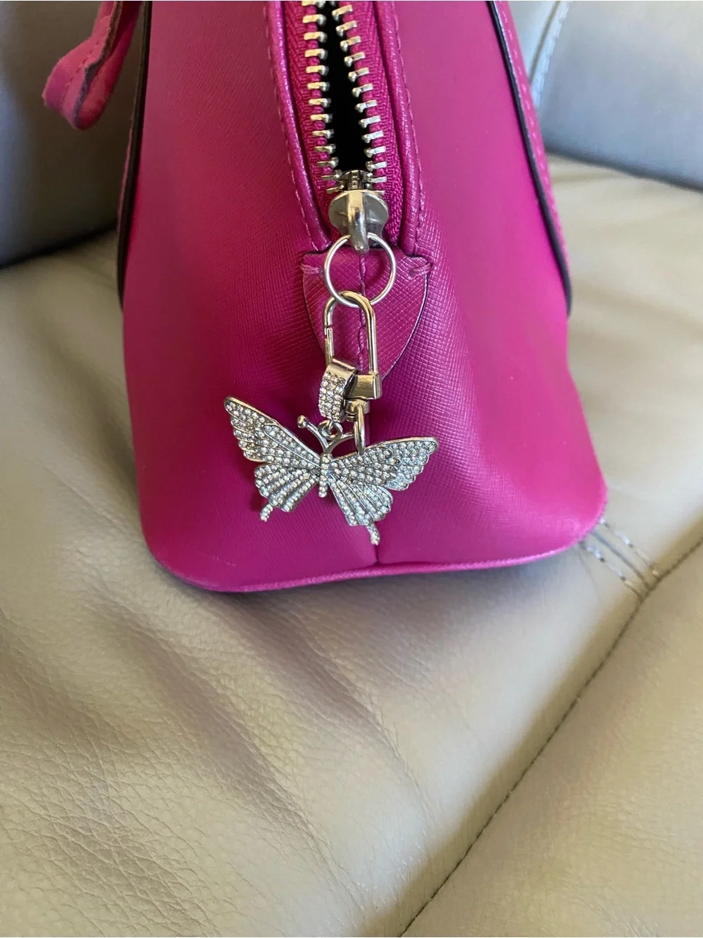 Coach Pink Dome Satchel with Silver Accent